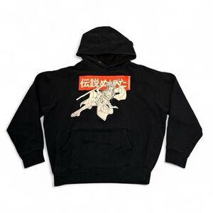 Y2K/2000’s Black Graphic Hoodie with Japanese Design